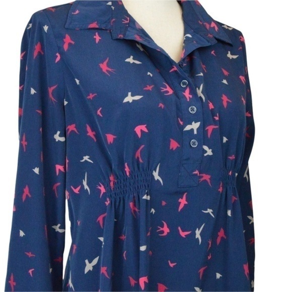GAP Bird Print Navy Blue Maternity Legging Tunic Top Dress, Small - Picture 2 of 10